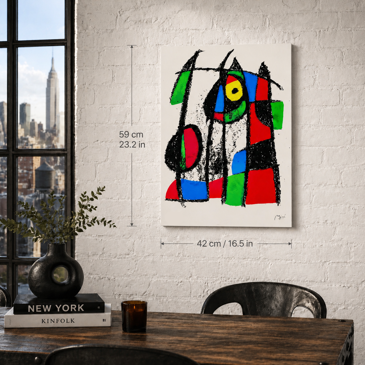 Joan Miró geometrische kleurvlakken Lithografie Arches 300gsm 42x59 cm