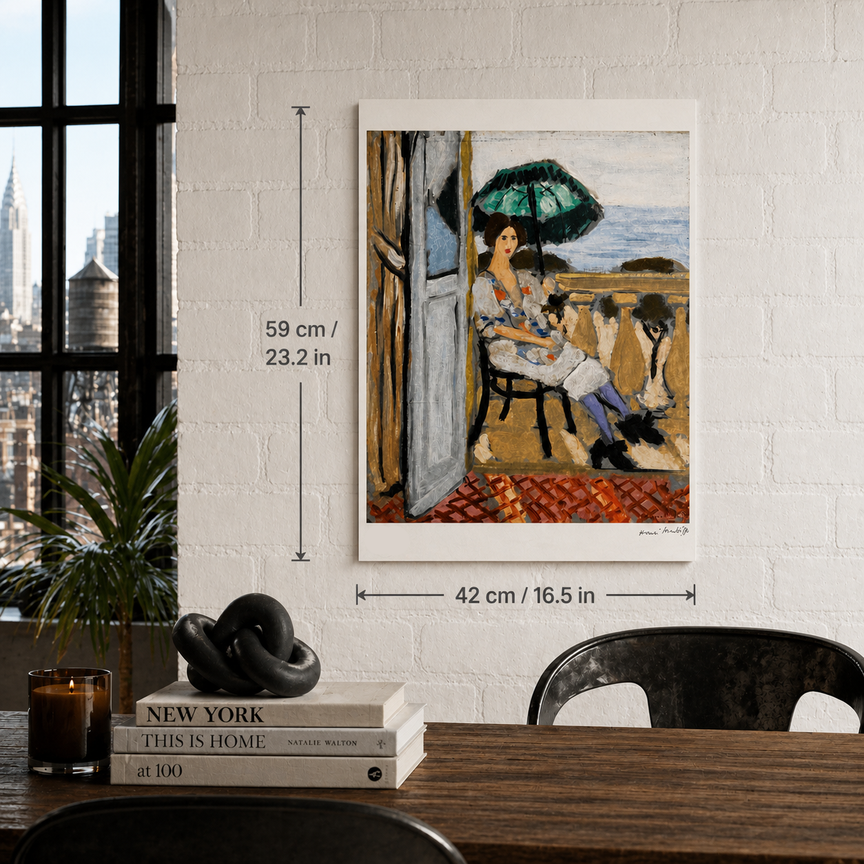 Henri Matisse Vrouw met groene parasol Lithografie op Arches 300gsm 42x59 cm