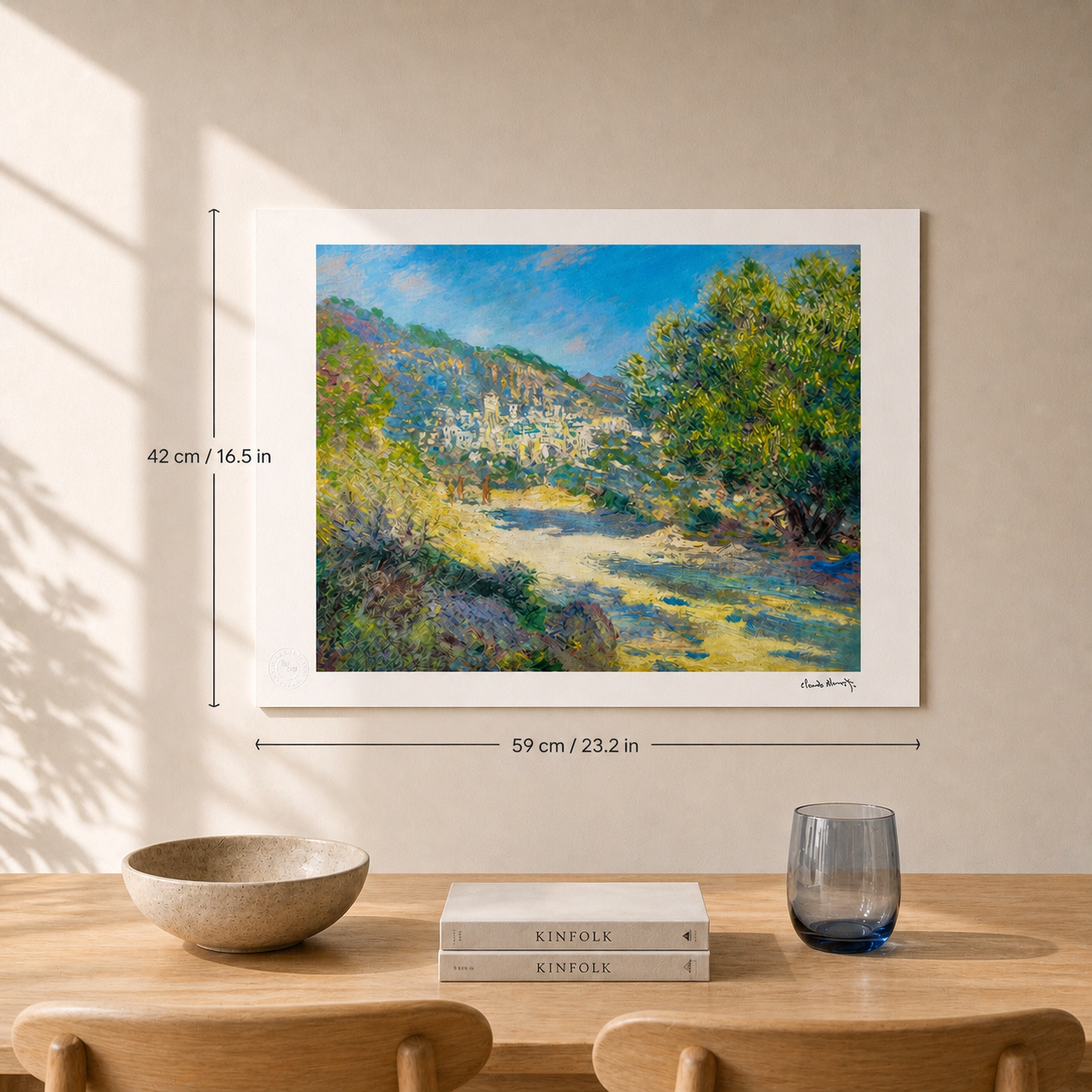 Claude Monet Weg naar Monte Carlo Lithografie Arches 300gsm 42x59 cm