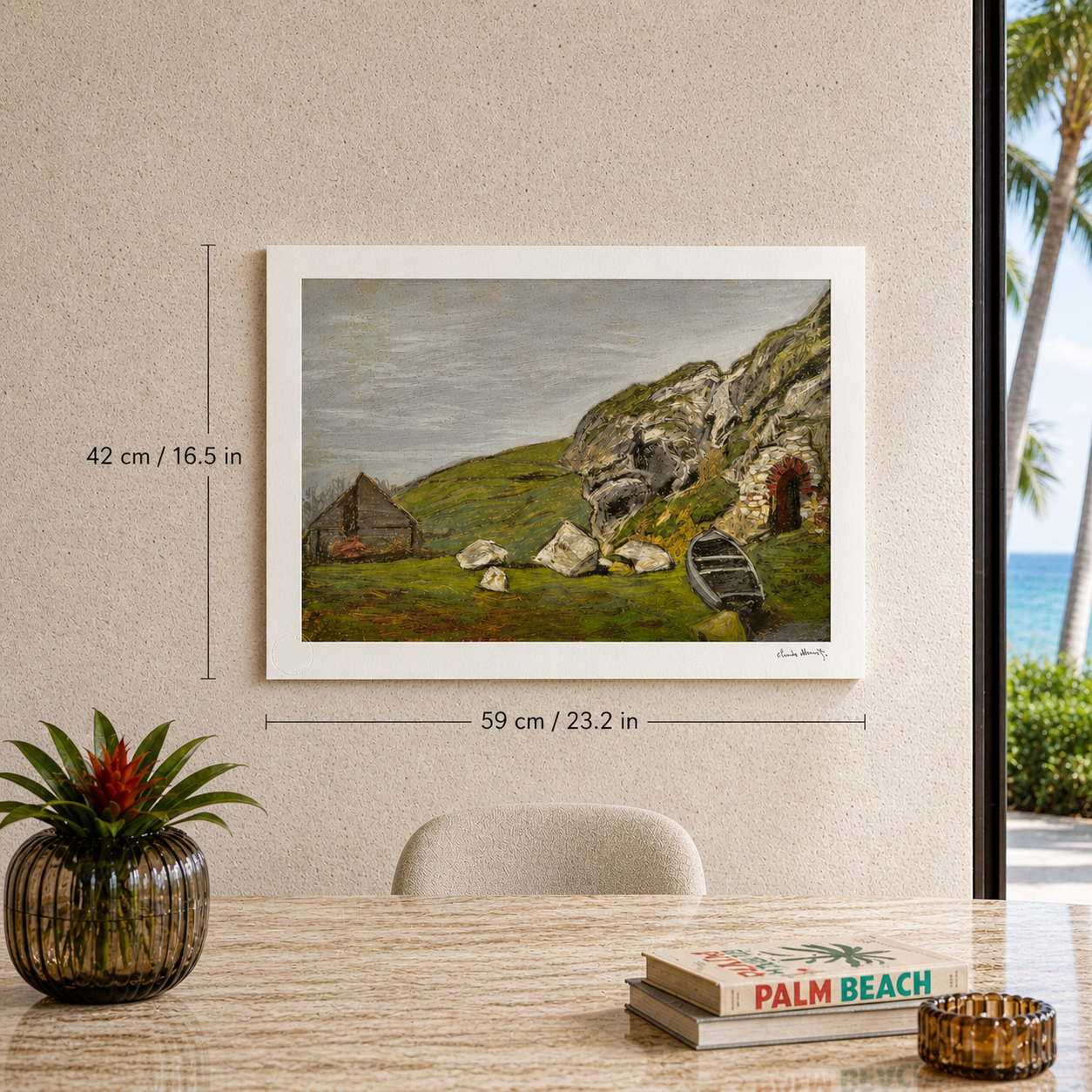 Claude Monet Sainte-Adresse de rotsen Lithografie Arches 300gsm 42x59 cm