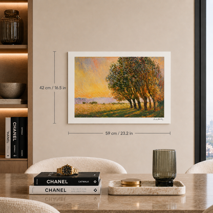 Claude Monet Wilgen in de ondergaande zon Lithografie Arches 300gsm 42x59 cm