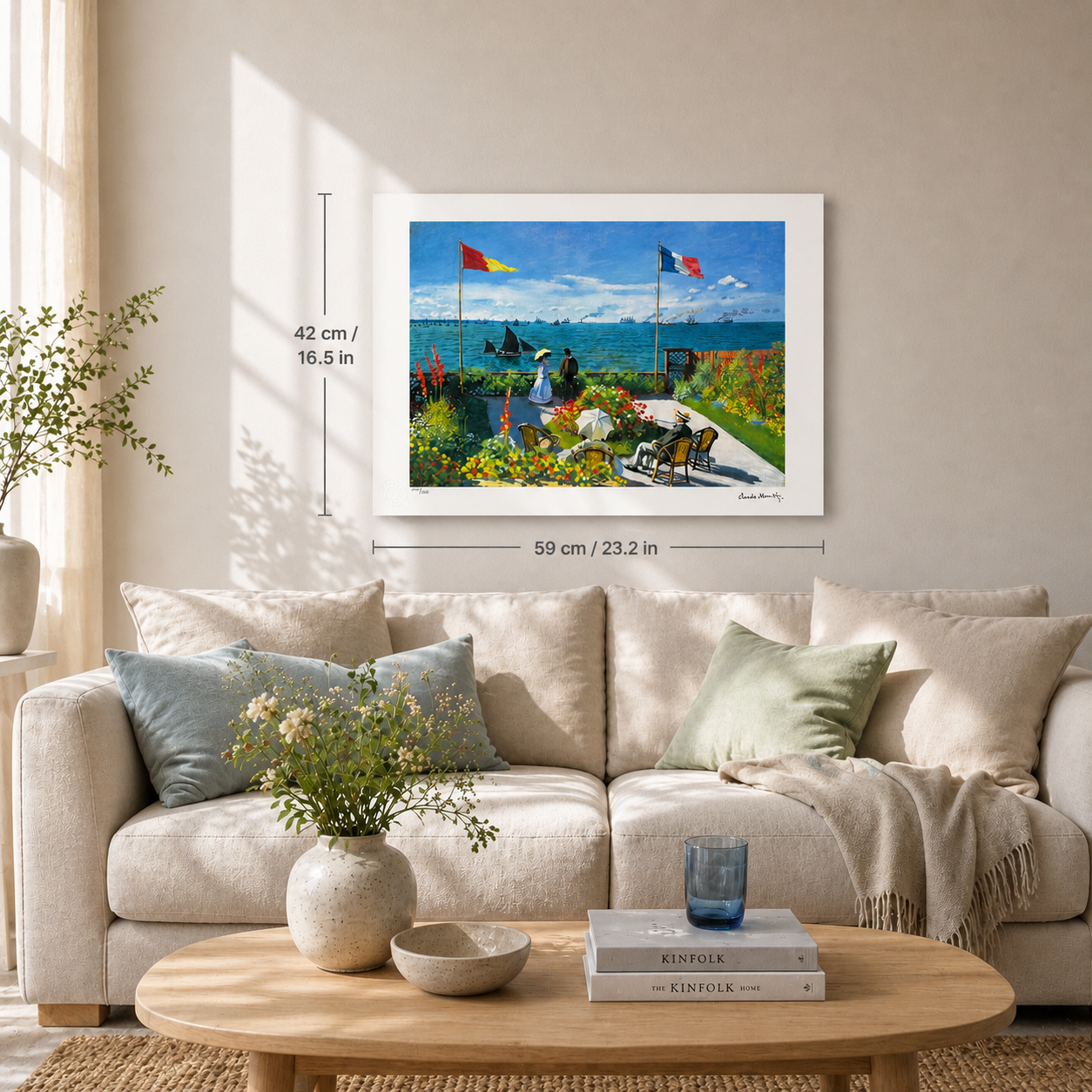 Claude Monet Terras in Saint-Adresse Lithografie Arches 300gsm 42x59 cm