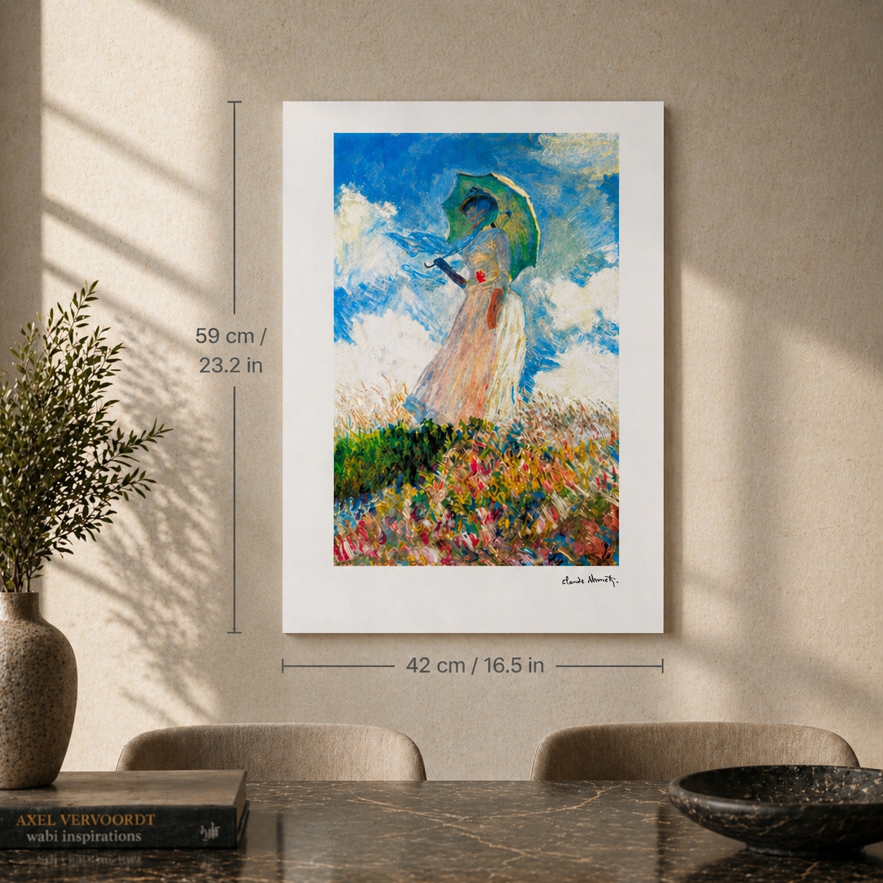 Claude Monet Vrouw met parasol Lithografie Arches 300gsm 42x59 cm