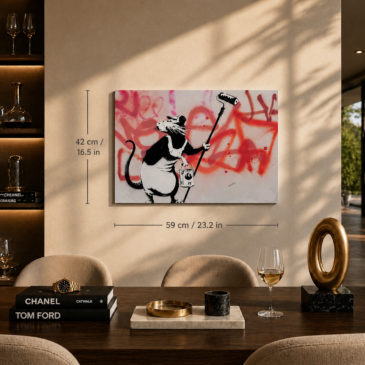 Banksy Rat with Roller Lithografie Arches 300gsm 42x59 cm