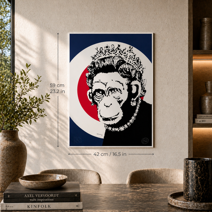 Banksy Queen Monkey Lithografie Arches 300gsm 42x59 cm