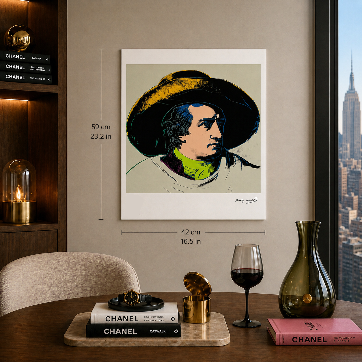 Andy Warhol Goethe (Grijs-Zwart) Lithografie Arches 300gsm 42x59 cm