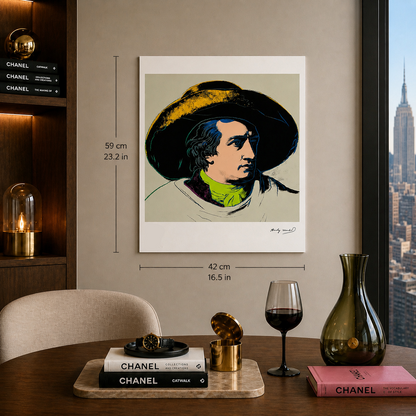 Andy Warhol Goethe (Grijs-Zwart) Lithografie Arches 300gsm 42x59 cm