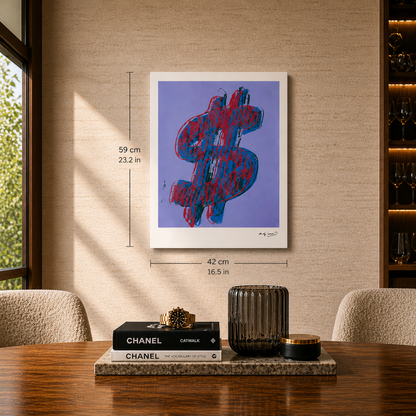 Andy Warhol Dollar (Blauw) Lithografie Arches 300gsm 42x59 cm