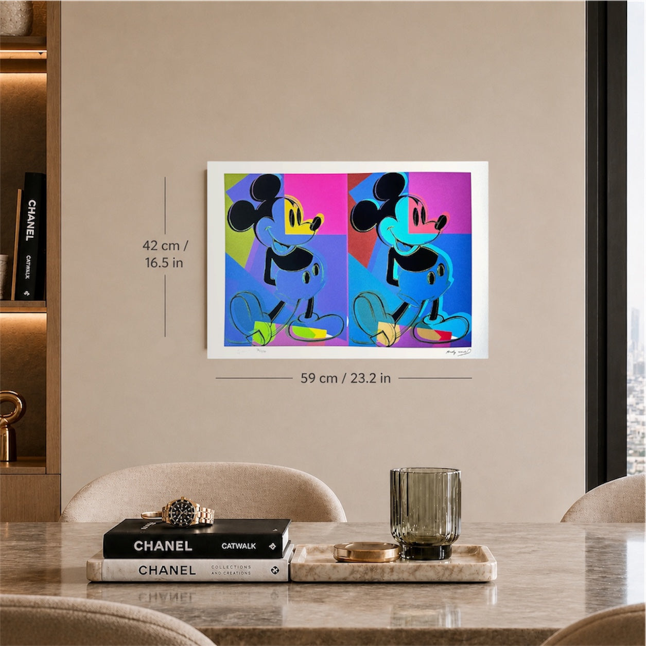 Andy Warhol Double Mickey meerkleurig Lithografie Arches 300gsm 42x59 cm