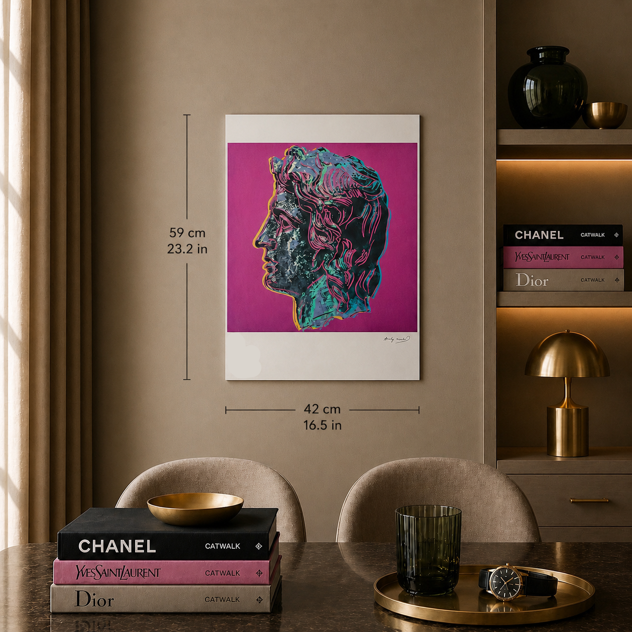 Andy Warhol Alexander de Grote (Paars) Lithografie Arches 300gsm 42x59 cm