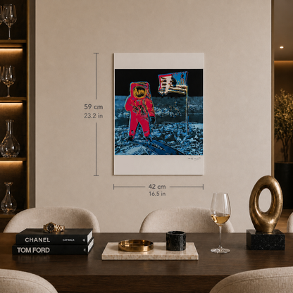 Andy Warhol Moonwalk (Roze & Blauw) Lithografie Arches 300gsm 42x59 cm