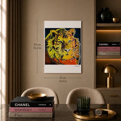 Andy Warhol Tijger (Dieren) Lithografie Arches 300gsm 42x59 cm