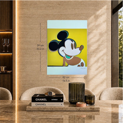 Andy Warhol Mickey Mouse (Geel) Lithografie Arches 300gsm 42x59 cm