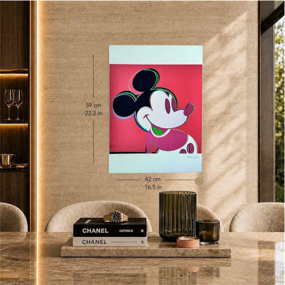 Andy Warhol Mickey Mouse (Rood) Lithografie Arches 300gsm 42x59 cm