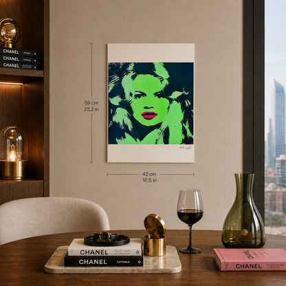 Andy Warhol Brigitte Bardot (Groen) Lithografie Arches 300gsm 42x59 cm