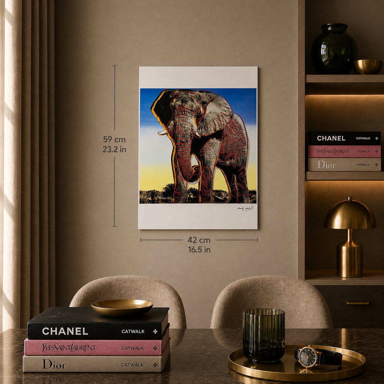 Andy Warhol Olifant (Dieren) Lithografie Arches 300gsm 42x59 cm