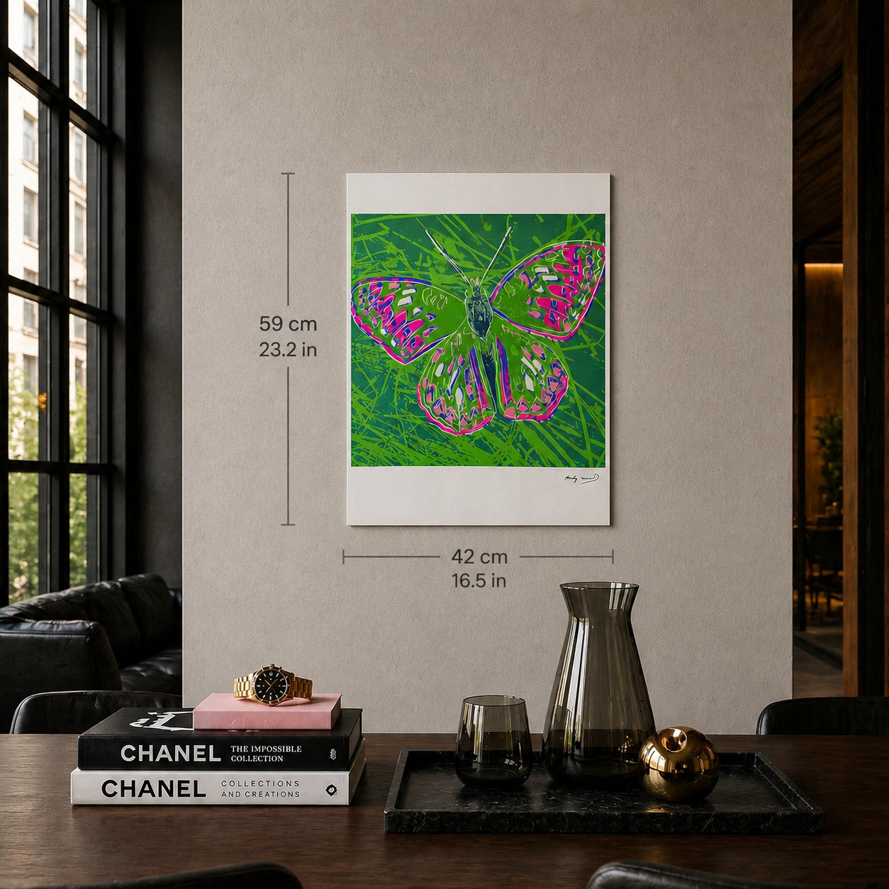 Andy Warhol Vlinder (Dieren) Lithografie Arches 300gsm 42x59 cm