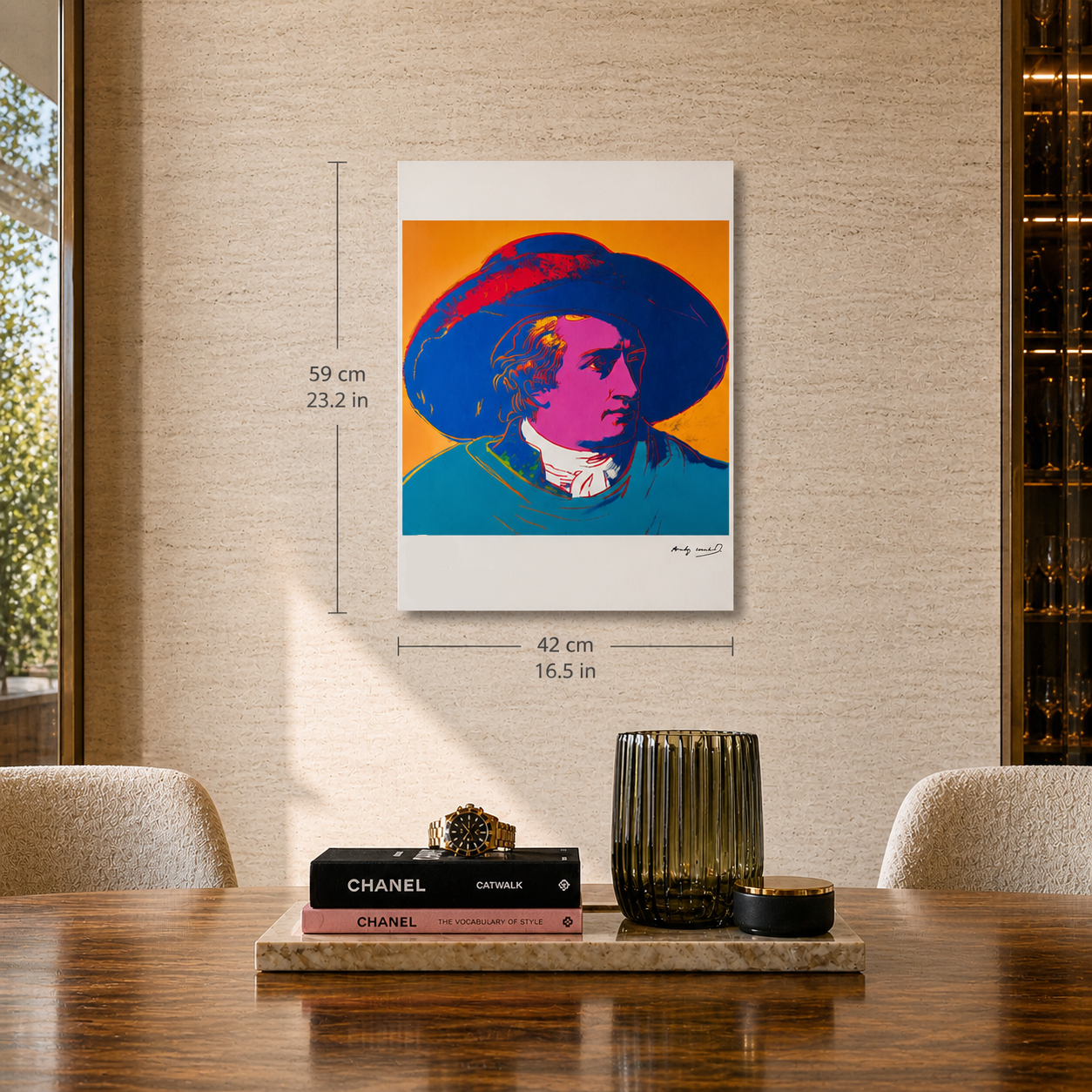 Andy Warhol Goethe (Blauw-Oranje) Lithografie Arches 300gsm 42x59 cm