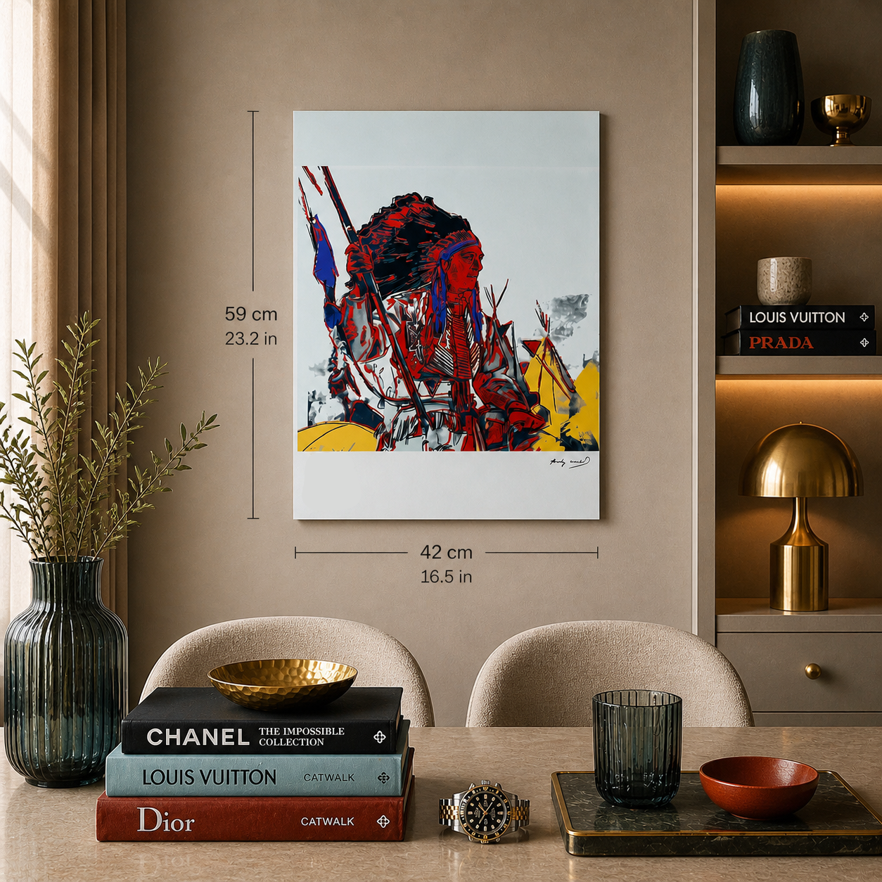 Andy Warhol War Bonnet Indian Lithografie Arches 300gsm 42x59 cm