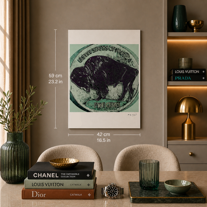 Andy Warhol Buffalo Nickel (Five Cents) Lithografie Arches 300gsm 42x59 cm