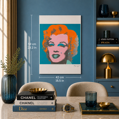 Andy Warhol Marilyn Monroe (Turquoise & Oranje) Lithografie Arches 300gsm 42x59 cm