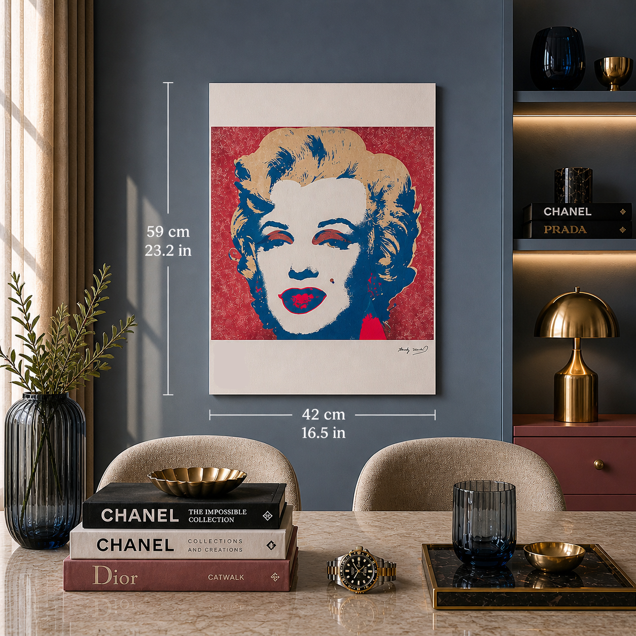 Andy Warhol Marilyn Monroe (Zalm & Blauw) Lithografie Arches 300gsm 42x59 cm