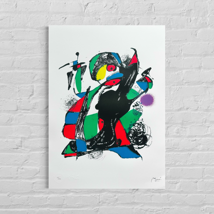Joan Miró contrasterende compositie Lithografie Arches 300gsm 42x59 cm