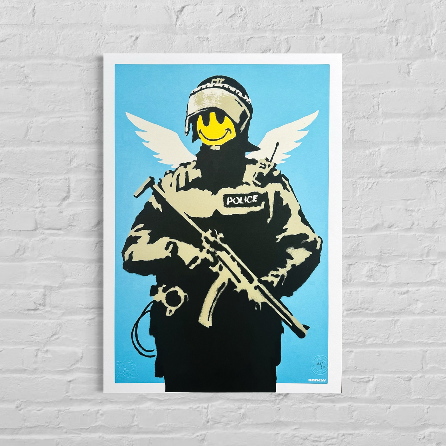 Banksy Flying Copper Lithografie Arches 300gsm 42x59 cm