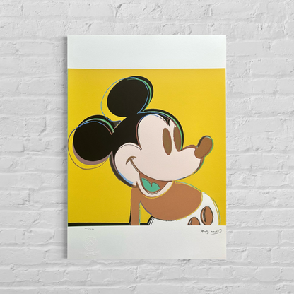 Andy Warhol Mickey Mouse (Geel) Lithografie Arches 300gsm 42x59 cm