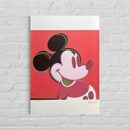 Andy Warhol Mickey Mouse (Rood) Lithografie Arches 300gsm 42x59 cm