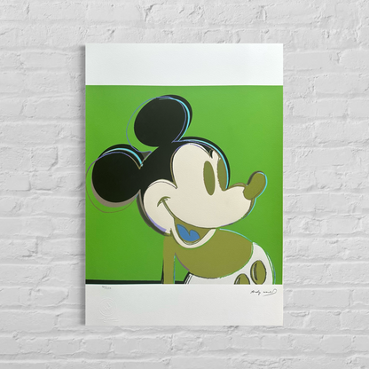 Andy Warhol Mickey Mouse (Groen) Lithografie Arches 300gsm 42x59 cm