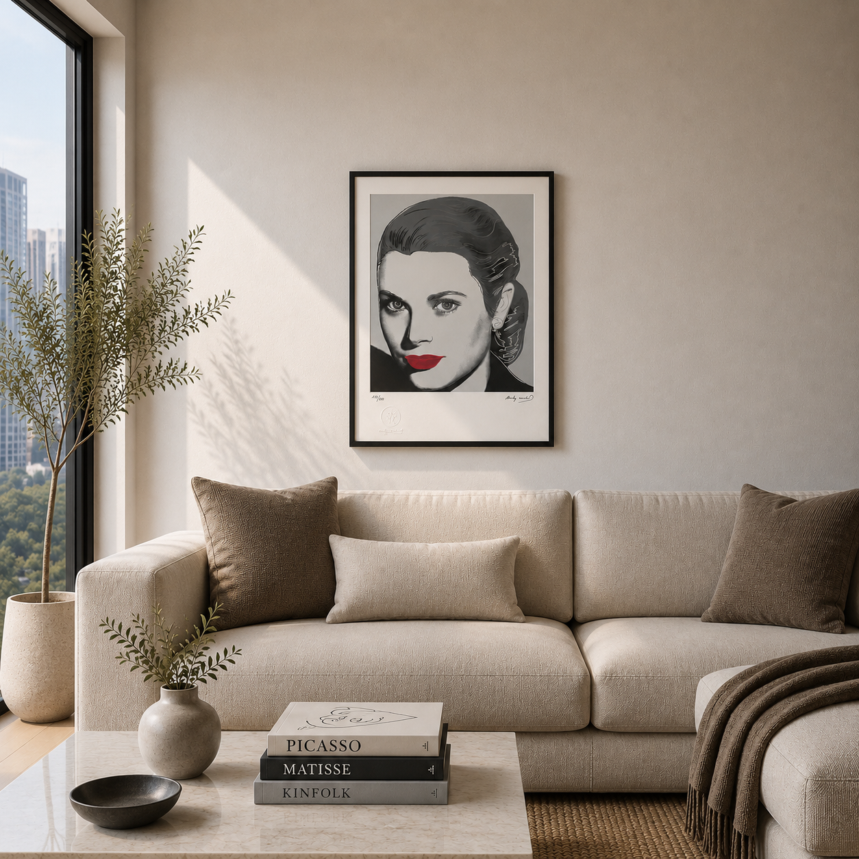Andy Warhol Grace Kelly (Zwart-wit) Lithografie Arches 300gsm 42x59 cm