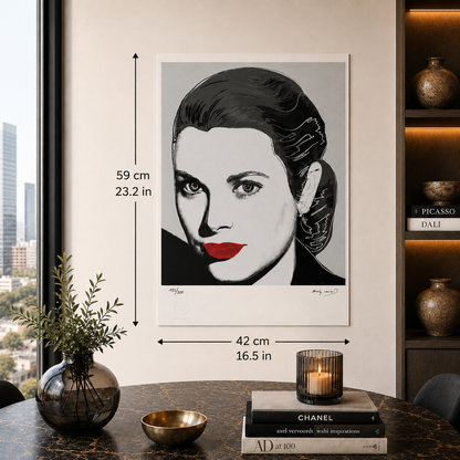 Andy Warhol Grace Kelly (Zwart-wit) Lithografie Arches 300gsm 42x59 cm