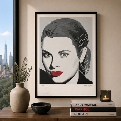 Andy Warhol Grace Kelly (Zwart-wit) Lithografie Arches 300gsm 42x59 cm