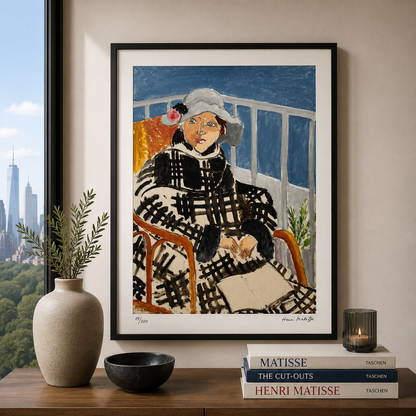 Henri Matisse Matisse in Schotse mantel Lithografie op Arches 300gsm 42x59 cm