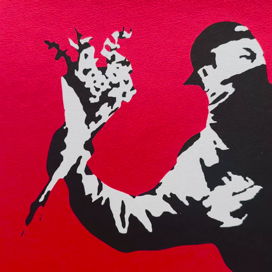 Banksy Love Is in the Air Lithografie Arches 300gsm 42x59 cm