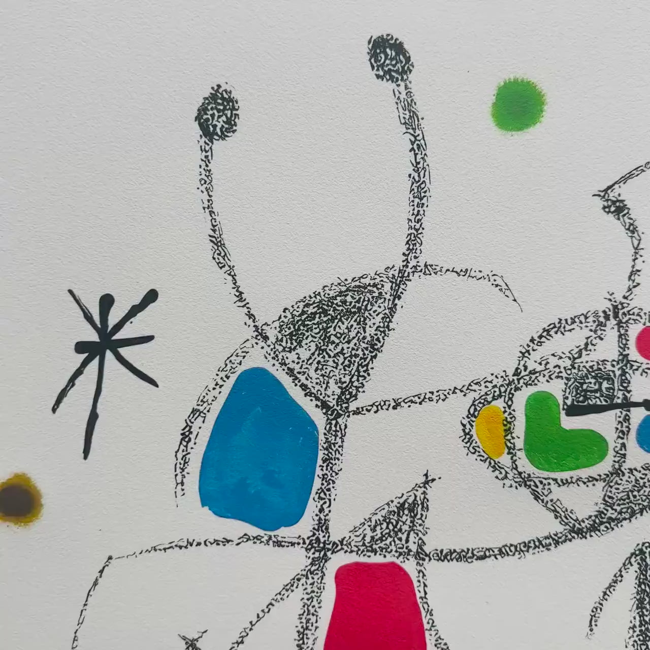 Joan Miró minimalistische compositie Lithografie Arches 300gsm 42x59 cm